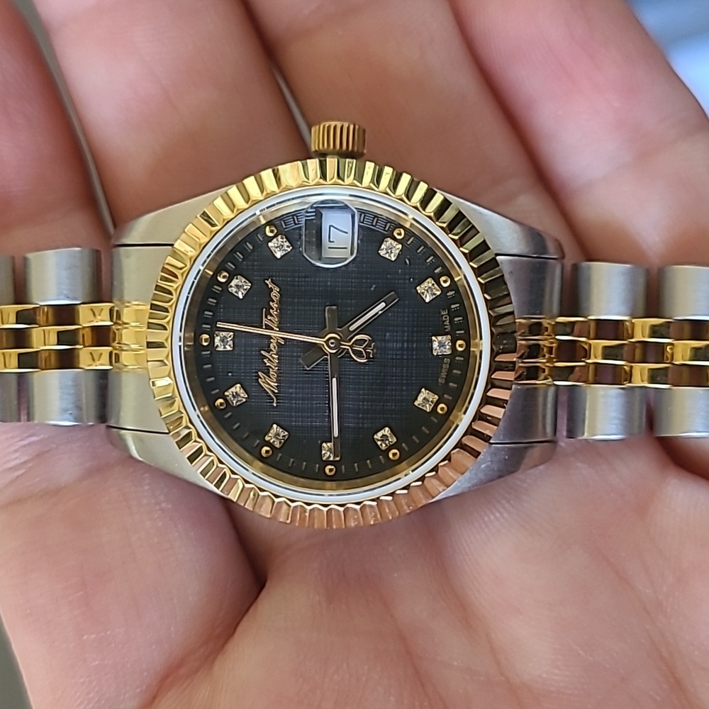 Mathey Tissot ladies gold and silver watch